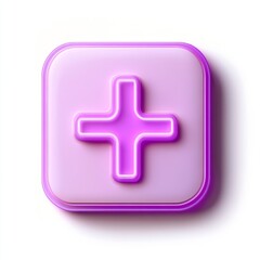 Obraz premium Purple Neon Plus Sign Icon