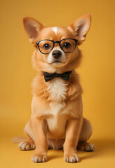 Obraz premium chihuahua puppy dog wearing sunglasses