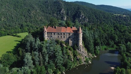 drone photo Lavoute Polignac castle france europe