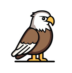 A cute cartoon style eagle clipart illustration