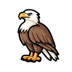 A cute cartoon style eagle clipart illustration