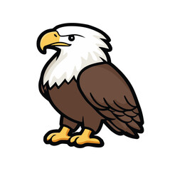 A cute cartoon style eagle clipart illustration