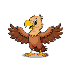A cute cartoon style eagle clipart illustration