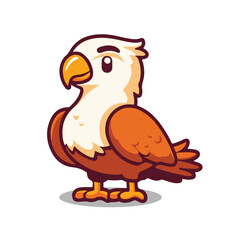A cute cartoon style eagle clipart illustration
