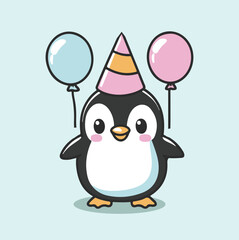 A cute cartoon style penguin clipart illustration