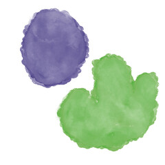 Purple Green Watercolour Shapes
