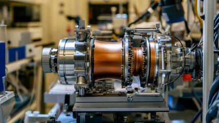 Fototapeta premium Advanced Antimatter Rocket Engine Test in Laboratory