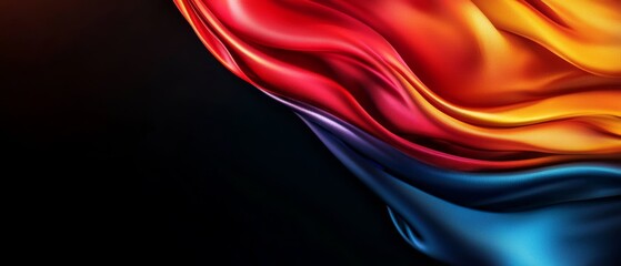 Obraz premium A close up of a colorful fabric on a black background