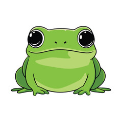Cute Green Frog Illustration