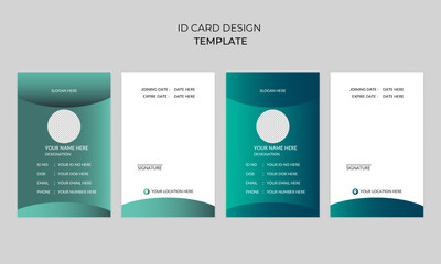 simple clean modern minimalist creative business id card, company employee id card, marketing id card and student id card design template with multiple color variations.