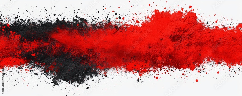 Poster a vibrant abstract image featuring a bold horizontal streak of red and black, creating a dramatic vi