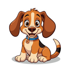A cute cartoon style dog clipart illustration