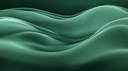 Obraz premium Abstract green background with soft, blurred lines and curves, creating an elegant and minimalist design for nature-themed designs or environmental themes.