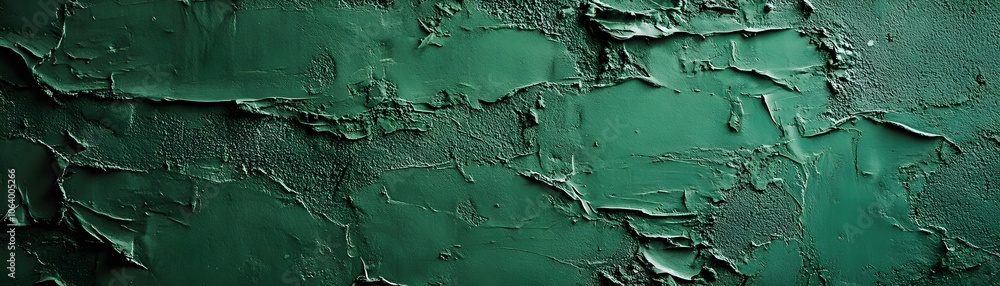 Poster abstract green textured surface with cracks and uneven layers