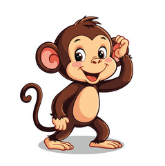 A Cute Monkey Vector Illustration