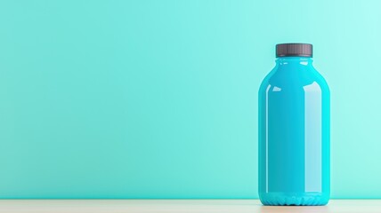 Sleek Blue Sports Drink Bottle on Minimalist Background