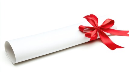 Elegant Certificate Scroll with Red Ribbon for Celebrations and Achievements in Education