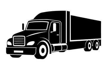 Black Truck icon silhouette. Side view Vector simple flat graphic illustration. Isolated on a white background. editable icon.