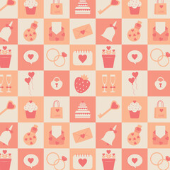 Seamless background for wedding, Valentine's day. Vector illustration, EPS 10.