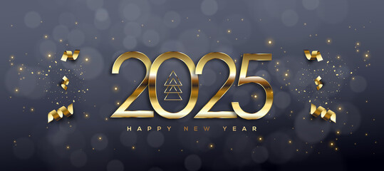 Happy New Year 2025 Greeting Card Background