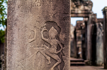 Details of the Banyon temple complex in Cambodia