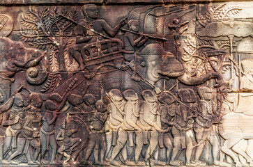 Details of the Banyon temple complex in Cambodia