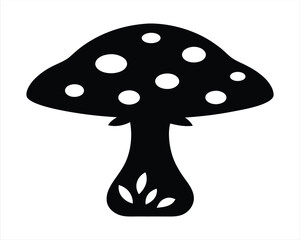 Black Silhouette of Mushrooms - Perfect for Nature, Culinary, and Botanical-Themed Designs