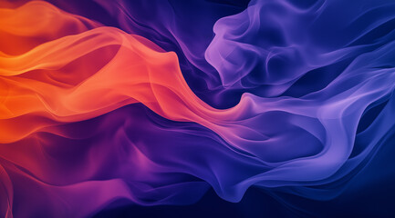 Fototapeta premium Abstract colorful light and color background with energy waves, fractal design, dark blue background, red, orange, purple, and pink colors, detailed, hyper-realistic.