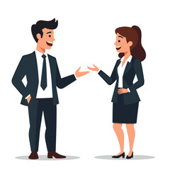 Business people sharing ideas isolated on a white back