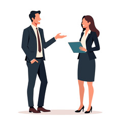 Business people in a meeting isolated on a white background