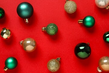 Festive Christmas background with different balls 