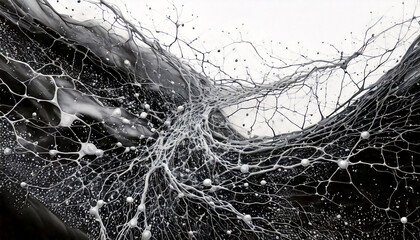 Abstract texture on the theme of neurons connection,  data exchange and flow 