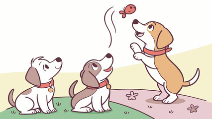 cute dogs set illustration, cute dogs vector