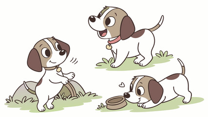 cute dogs set illustration, cute dogs vector