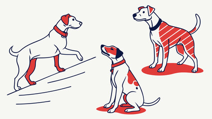 cute dogs set illustration, cute dogs vector