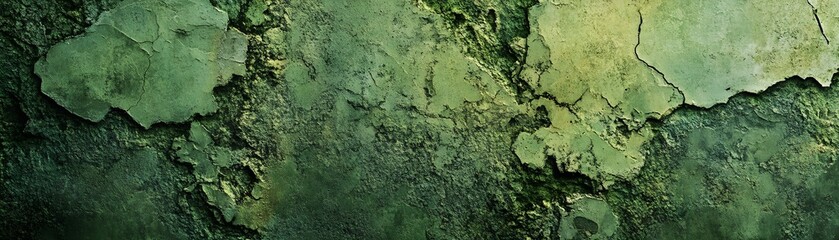 Obraz premium Weathered Green Wall with Peeling Paint and Cracks