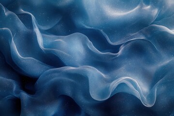 Obraz premium Flowing blue waves of light create a serene and abstract composition in a dark setting