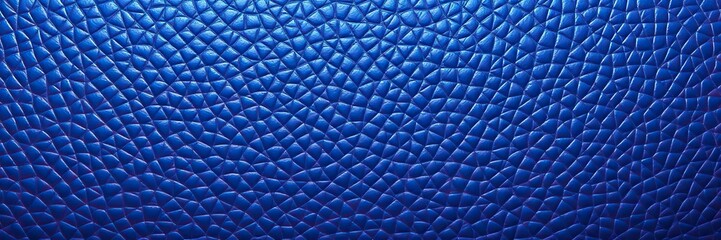 Intense close-up of blue leather texture highlighting its thick pile and dimensional surface, raised surface, luxurious leather