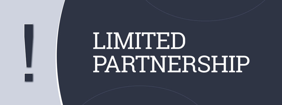 Limited partnership . A blue banner illustration with white text.