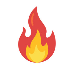 Flame icon with detailed orange and yellow fire, Illustration of a vibrant flame in shades of orange and yellow, symbolizing fire, heat, energy, or intensity in a bold, dynamic design.