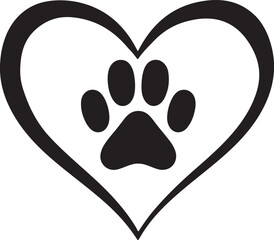 Beautiful Heart with Paw Print for Animal Lovers Art