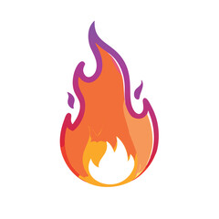 Flame icon with detailed orange and yellow fire, Illustration of a vibrant flame in shades of orange and yellow, symbolizing fire, heat, energy, or intensity in a bold, dynamic design.