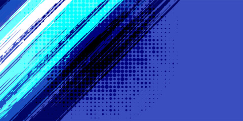 Abstract Brush Background with Sporty Style and Halftone Effect. Brush Stroke Illustration for Banner, Poster, or Sports Background. Scratch and Texture