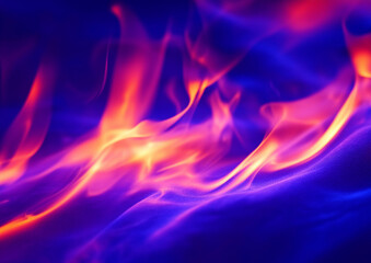 Obraz premium A glowing red and purple flame, background image, abstract composition, dark blue tone, high saturation, macro lens, strong contrast between light and shadow, fluid motion of flames.