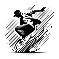 Black and White Vector Silhouettes of Dancers in Aesthetic and Dynamic Poses &ndash; Minimalist Art for Motion and Expression