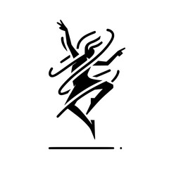 Silhouette einer T&auml;nzerin in freudiger Bewegung