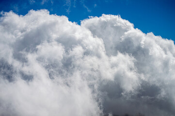 Cloudy over mountains on hiking trail to Mulhacen peak, Sierra Nevada National park, Andalusia, Spain