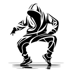 Fototapeta premium Black and White Vector Silhouettes of Dancers in Aesthetic and Dynamic Poses – Minimalist Art for Motion and Expression