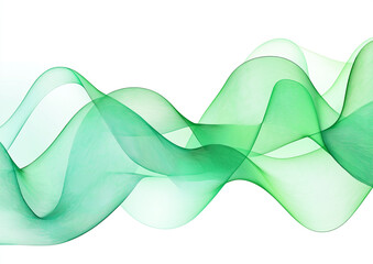 Green background with flowing waves, vector illustration, simple lines, minimalism, green gradient background, simple and elegant style, light color scheme, high resolution, high detail, best quality.
