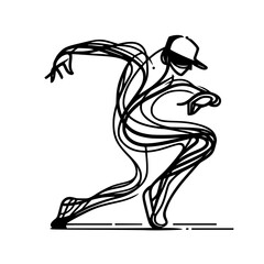 Fototapeta premium Black and White Vector Silhouettes of Dancers in Aesthetic and Dynamic Poses – Minimalist Art for Motion and Expression